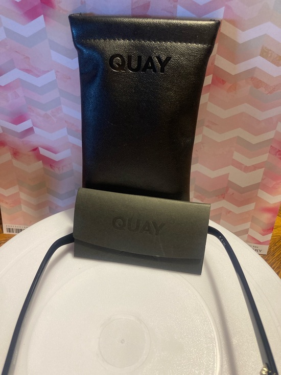 Quay Black Cat-Eye Staycation Sunglasses with Pink Gradient Lenses